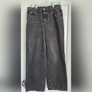Express 8R High-Rise Wide-Leg Jeans - Black